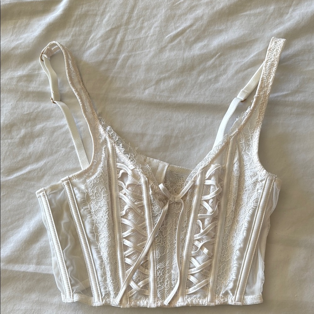 Victoria's Secret White Bustier Bodysuit